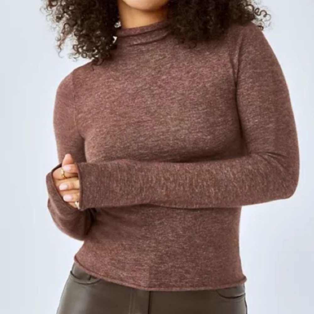 Aritzia wilfred darling 83791 sweater cashmere wool heather brown Small T12